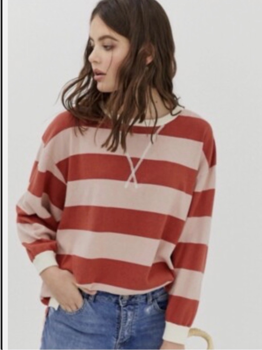 Free People - Striped Long Sleeve oversized Top
